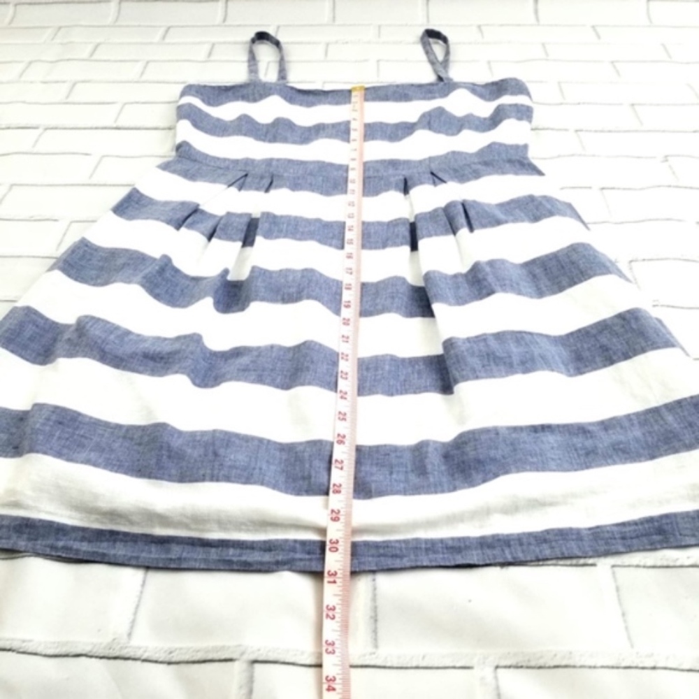 Loft Blue & White Striped Pleated Skirt Dress - Picture 5 of 6